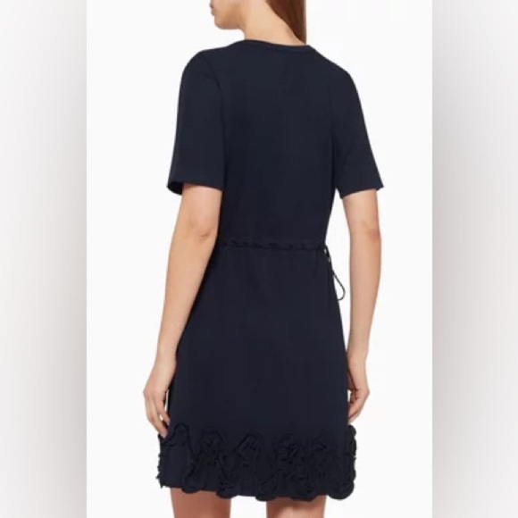 SEE BY CHLOE Drawstring Ruffle Dress in Ink Navy - Picture 2 of 8